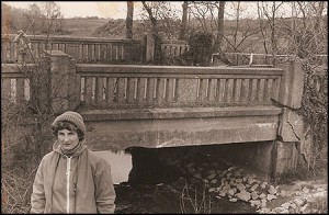 Walk along the closed canal, the bridge was held up by chains, 1980. 